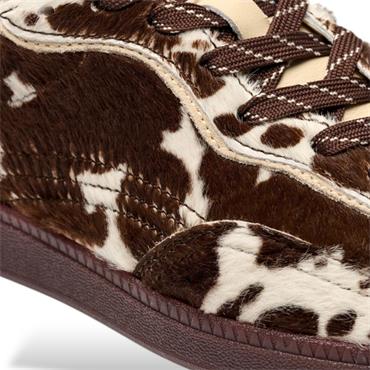 HOFF WOMENS LACE TRAINERS - BROWN ANIMAL PRINT